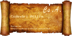 Csákvári Attila névjegykártya